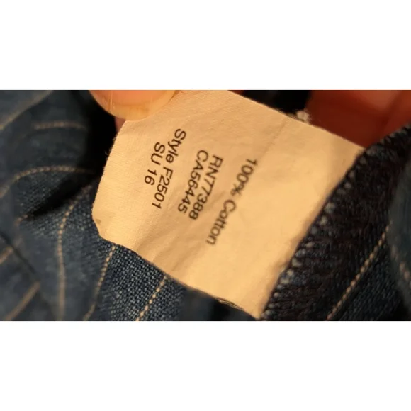 Women's J.CREW Blue & White Striped Denim Mini Dress Size 6 - Picture 8 of 8